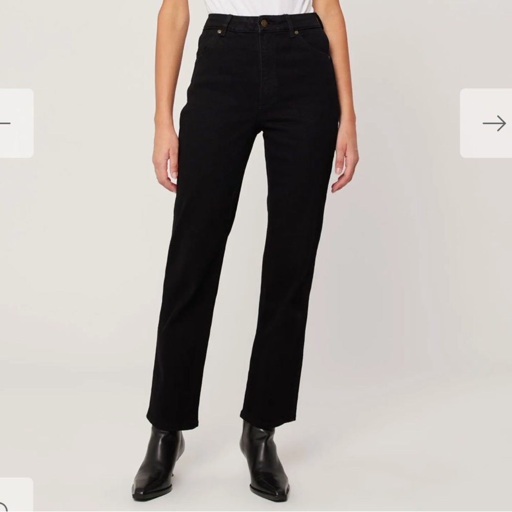 ROLLA’S Black Straight-Leg High Waist Jeans